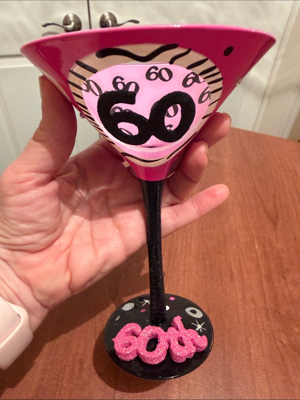 60th Birthday Martini Glass